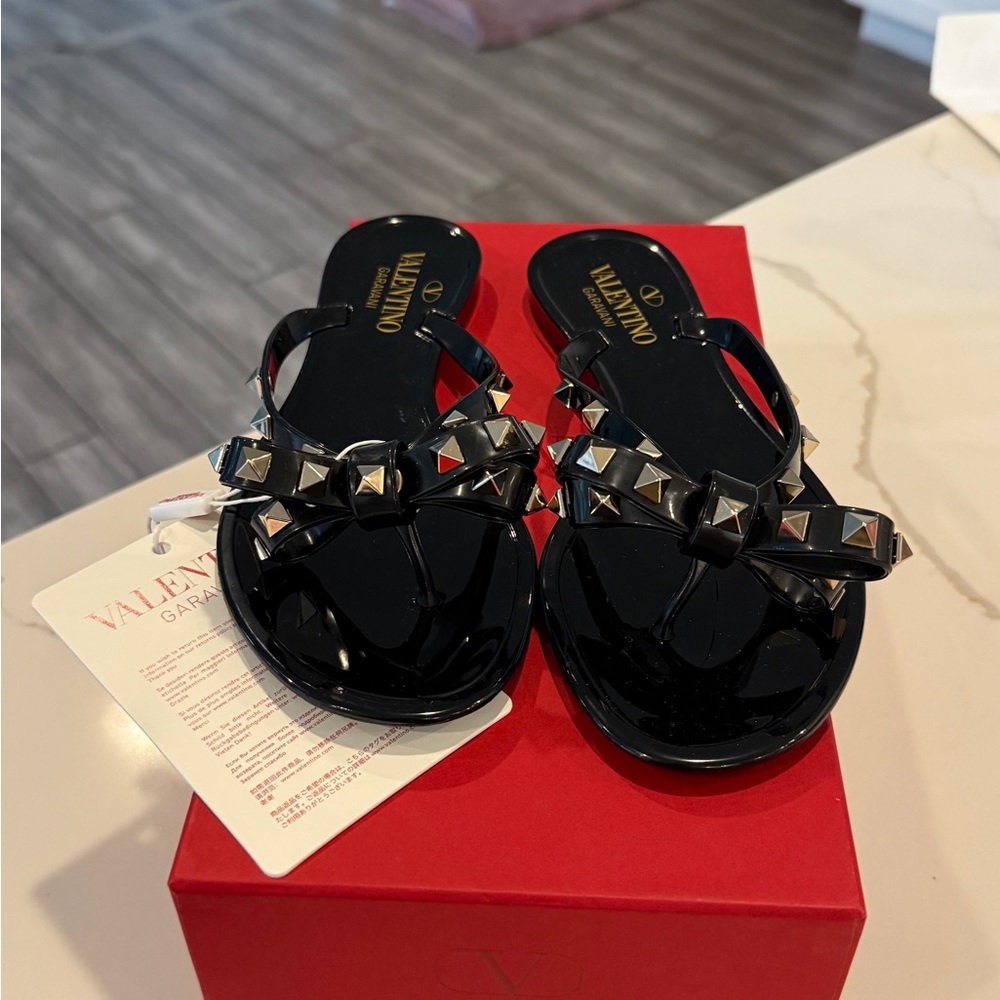 Valentino Garavani Black Studded Sandals